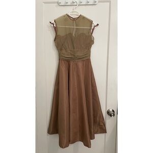 Charming 1950s coffee-colored cocktail dress